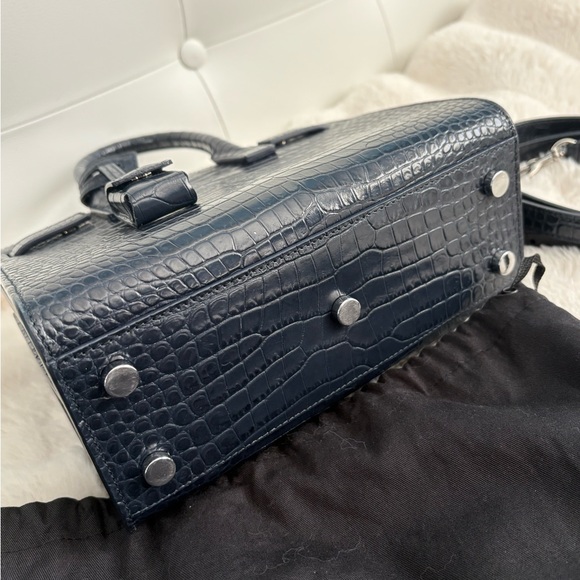 Saint Laurent Midnight Croc Embossed Tote - Picture 6 of 11